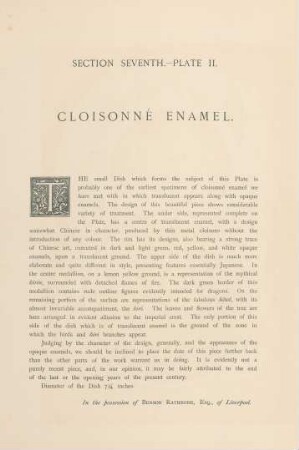 Plate II. Cloisonné enamel