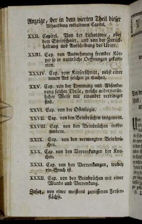 Anzeige, der in dem vierten Theil dieser Abhandlung enthaltenen Capitel.