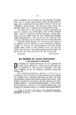 Zur Geschichte der sozialen Experimente