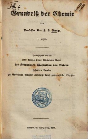 Grundriß der Chemie, 1