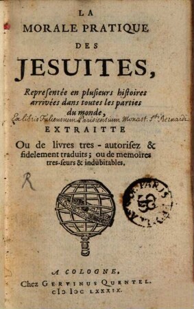 La Morale Pratique Des Jesuites, 1
