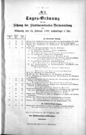 Tages-Ordnung. No. 4. (52-66), 24. Februar 1909