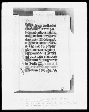 Glockendon-Missale — Initiale G(loria), Folio 18recto