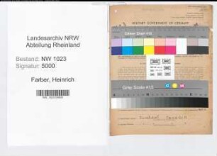 Entnazifizierung Heinrich Farber , geb. 16.04.1886 (Postwart)