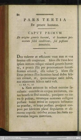 Pars Tertia De genere humano