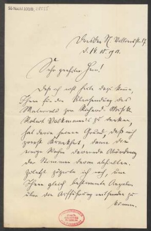 Brief an B. Schott's Söhne : 14.10.1901