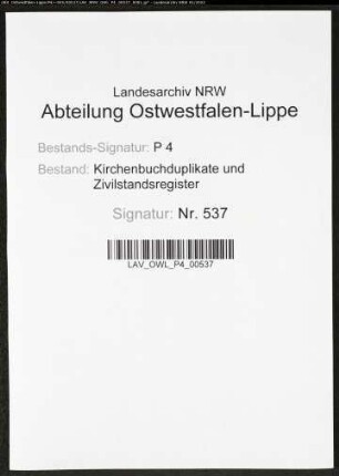 Kirchenbuchduplikat der evangelisch-lutherischen Stadt- und Landgemeinde St.Petri, Kreis Soest (GHT 1861) sowie der evangelisch-lutherischen Militärgemeinde St.Petri, Kreis Soest (GHT 1861). (Gemeinde: Evangelisch-Lutherische Stadt- und Landgemeinde St.Petri)