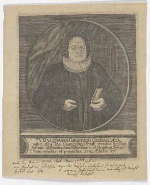 Bildnis des Balthasar Christopher Chrysander