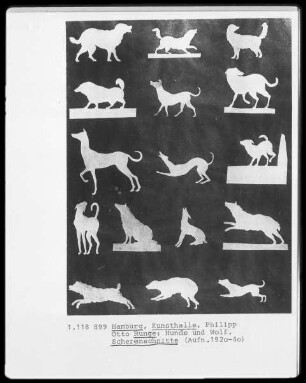 Tierszenen, Hunde und Wolf