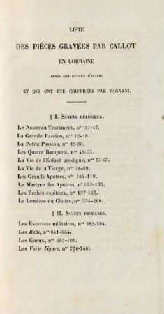 Liste des pièces gravées par Callot en Lorraine