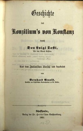 Geschichte des Konzilium's von Konstanz