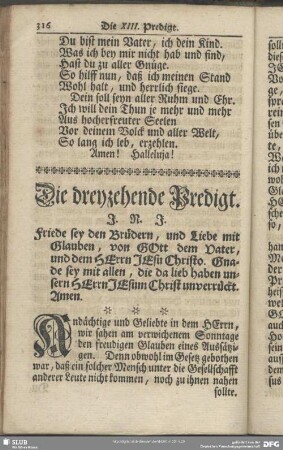Die dreyzehende Predigt