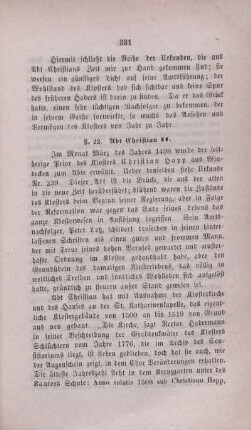 §. 22. Abt Christian II:
