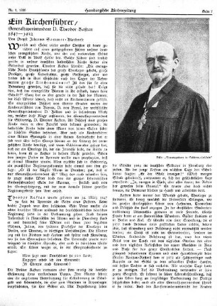 Ein Kirchenführer : Generalsuperintendent D. Theodor Kaftan, 1847 – 1932