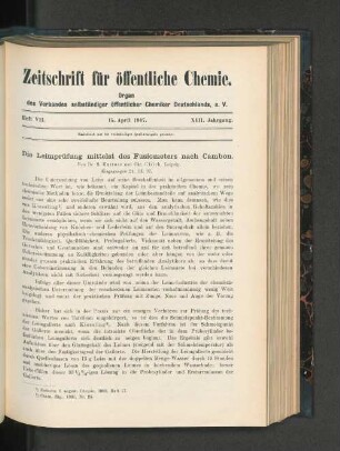Heft VII. 15. April 1907.