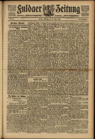 Erste Ausgabe vom Montag, den 21. Mai 1906.