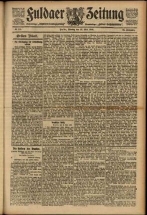 Erste Ausgabe vom Montag, den 21. Mai 1906.