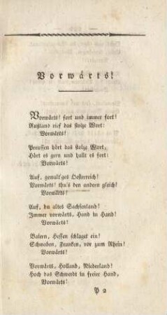 Vorwärts!
