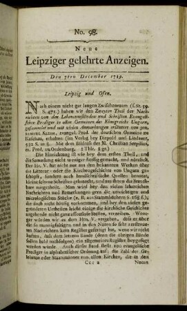 No. 98. Den 7ten December 1789.