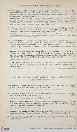 Moderne Erstausgaben, Vorzugs-und Pressendrucke, Illustrierte Bücher (Nr. 828-1213)