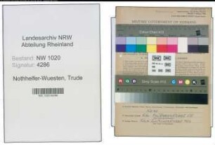 Entnazifizierung Trude Nothhelfer-Wuesten , geb. 22.01.1909 (Saengerin)