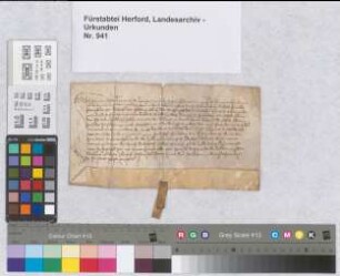 Syvert Bode quittiert der Äbtissin Margarete von Herford über 250 Mark.