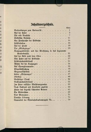 V-VI, Inhaltsverzeichnis