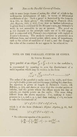 Note on the parallel curves of conics.