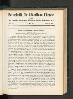 Heft IX. 15. Mai 1910. Jahrgang XVI.