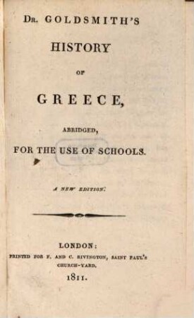 History of Greece : abridged for the use of Schools