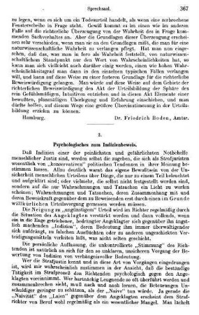 367-371, Psychologisches zum Indizienbeweis