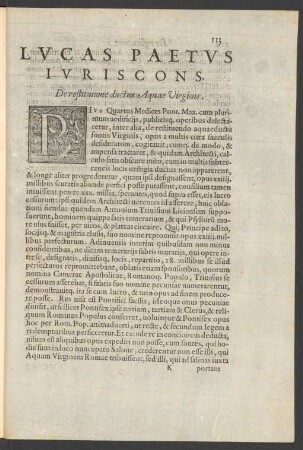De restitutione ductus Aquae Virginis.