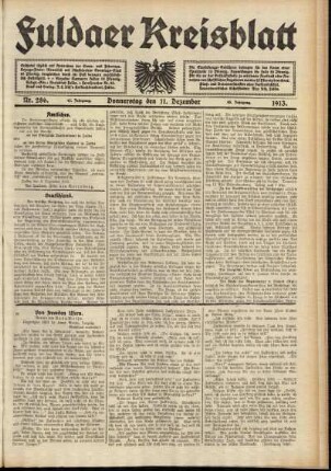 Ausgabe vom Donnerstag, den 11. Dezember 1913.