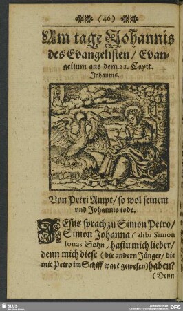 Am tage Johannis des Evangelisten, Evangelium aus dem 21. Cap. Johannis