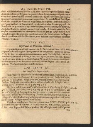 Ad Caput IX. De Potestate Imperatoris.