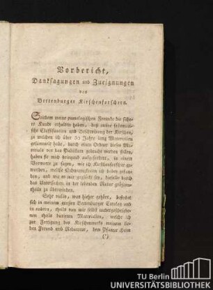 Vorbericht, Danksagungen und Zueignungen des Bettenburger Kirschenforschers.