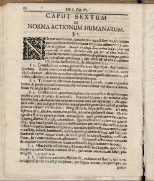 Caput Sextum De Norma Actionum Humanarum.