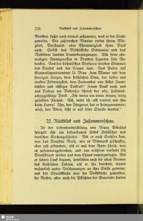22. Rückblick und Zusammenschau