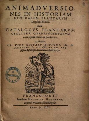Animadversiones in historiam generalem Plantarum Lugduni editam