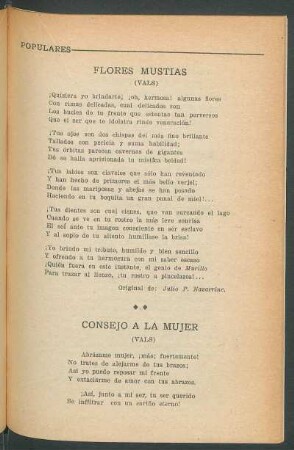 Consejo a la mujer : (Vals)