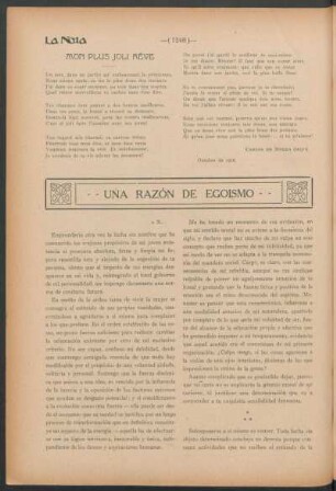 Una razón de egoismo