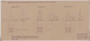 Troost, Paul Ludwig; München, Arcisstr. 12; Führerbau der NSDAP - Ständerfüße im UG, Tektur zu Blatt 1475 (Grundrisse; Schnitte)