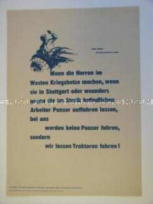 Maueranschlag mit einem Zitat aus der Rede von Walter Ulbricht auf der Bauernkonferenz der SED in Halle