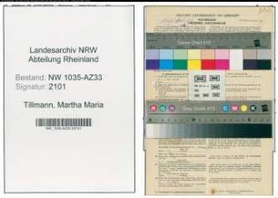 Entnazifizierung Martha Maria Tillmann , geb. 19.12.1922 (Kaufmaennische Angestellte)