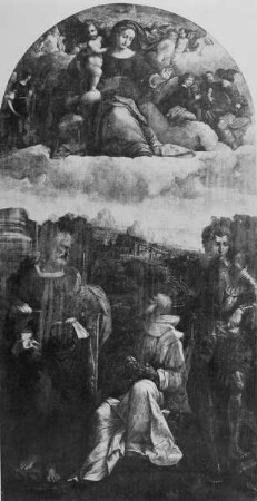 Maria, Heiligen erscheinend