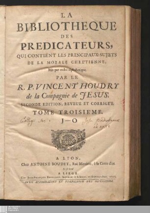 Tome Troisième: J - O
