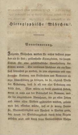 [VIII.] Hieroglyphische Mährchen