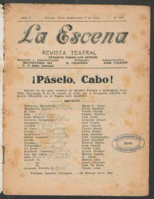 ¡Páselo, cabo! : sainete en un acto