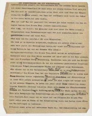 Der Schmetterling und die Schlosstrasse. [o. O.]