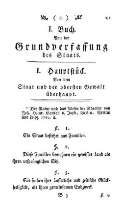 I. Buch. Von der Grundverfassung des Staats.